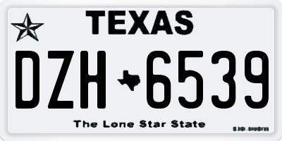 TX license plate DZH6539