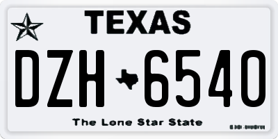 TX license plate DZH6540