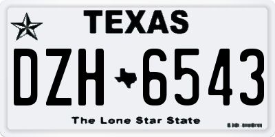 TX license plate DZH6543