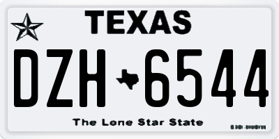 TX license plate DZH6544