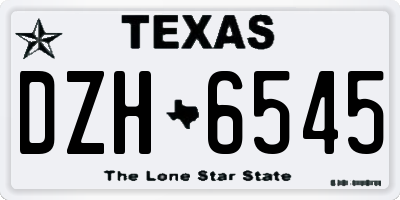 TX license plate DZH6545