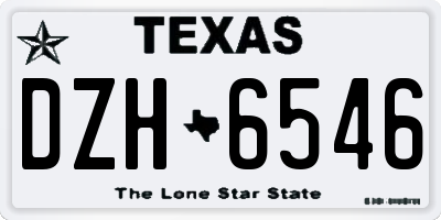 TX license plate DZH6546