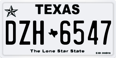 TX license plate DZH6547