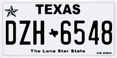 TX license plate DZH6548