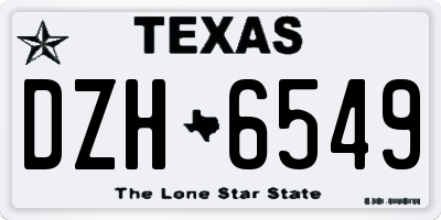 TX license plate DZH6549