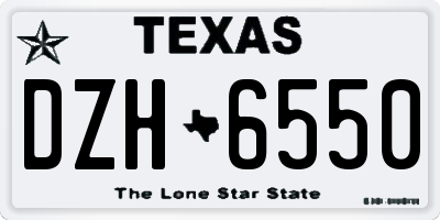 TX license plate DZH6550