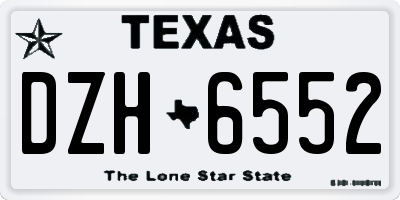 TX license plate DZH6552