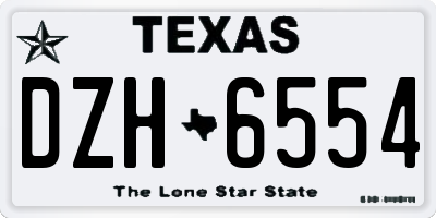 TX license plate DZH6554