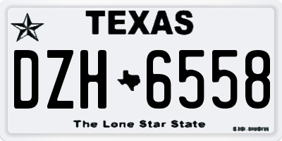 TX license plate DZH6558