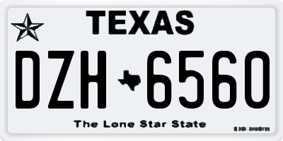 TX license plate DZH6560