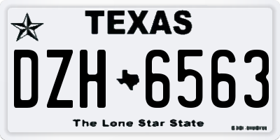TX license plate DZH6563