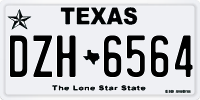 TX license plate DZH6564