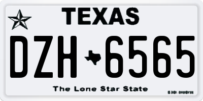 TX license plate DZH6565