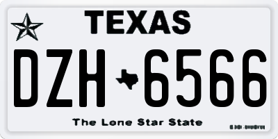 TX license plate DZH6566