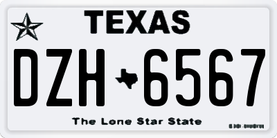 TX license plate DZH6567