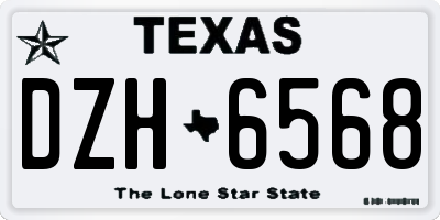 TX license plate DZH6568