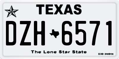 TX license plate DZH6571