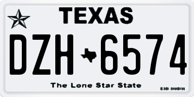TX license plate DZH6574