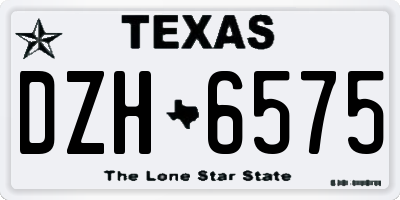 TX license plate DZH6575