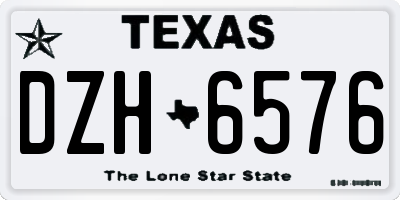 TX license plate DZH6576