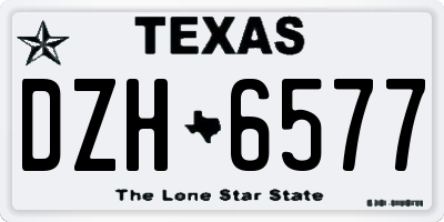 TX license plate DZH6577