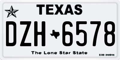 TX license plate DZH6578