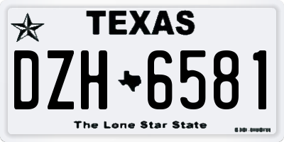 TX license plate DZH6581