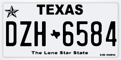 TX license plate DZH6584
