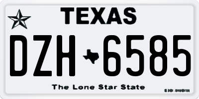 TX license plate DZH6585
