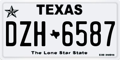 TX license plate DZH6587