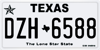 TX license plate DZH6588