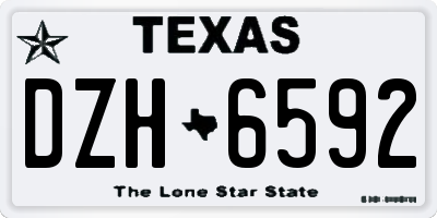 TX license plate DZH6592
