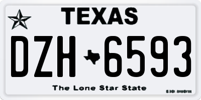 TX license plate DZH6593