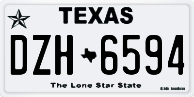 TX license plate DZH6594