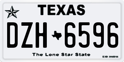 TX license plate DZH6596