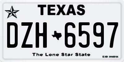 TX license plate DZH6597