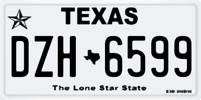 TX license plate DZH6599