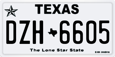 TX license plate DZH6605