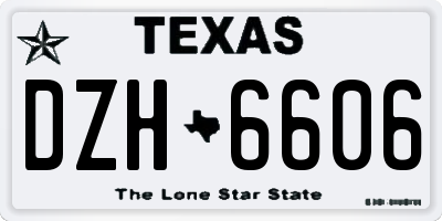 TX license plate DZH6606