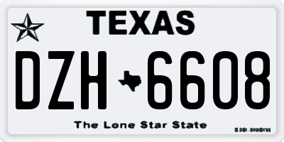 TX license plate DZH6608