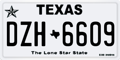 TX license plate DZH6609