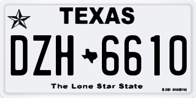 TX license plate DZH6610