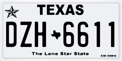 TX license plate DZH6611