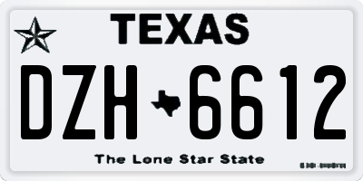 TX license plate DZH6612