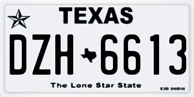 TX license plate DZH6613