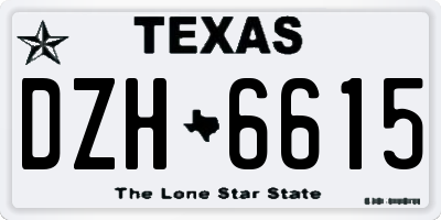 TX license plate DZH6615