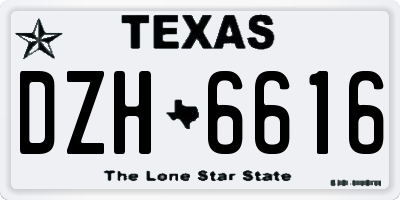 TX license plate DZH6616