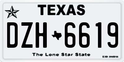 TX license plate DZH6619