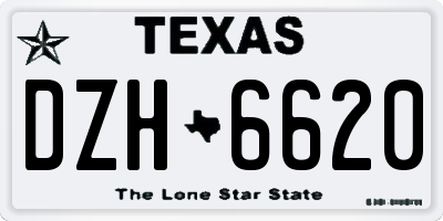TX license plate DZH6620