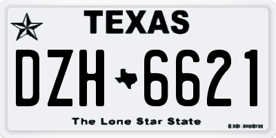 TX license plate DZH6621